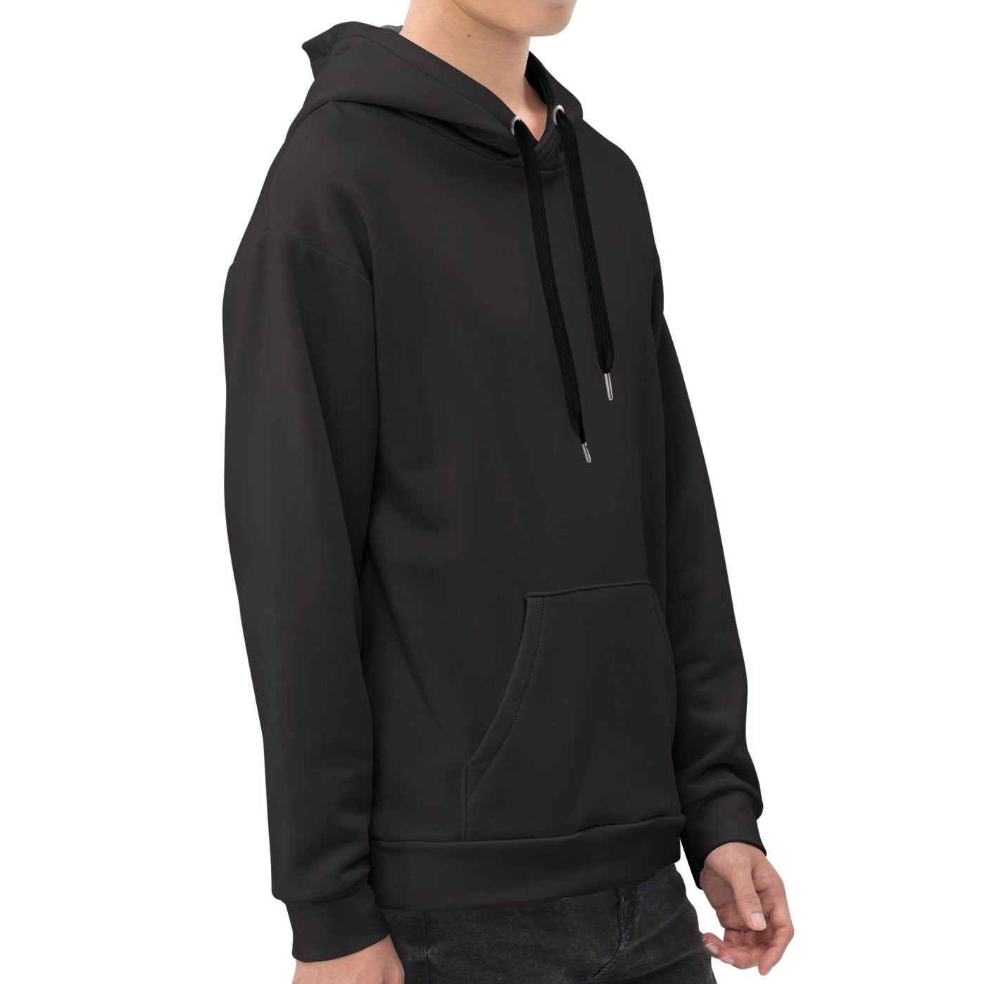 Black Hoodie - Dark Grey Inside Hood on The Good Shop Online Store