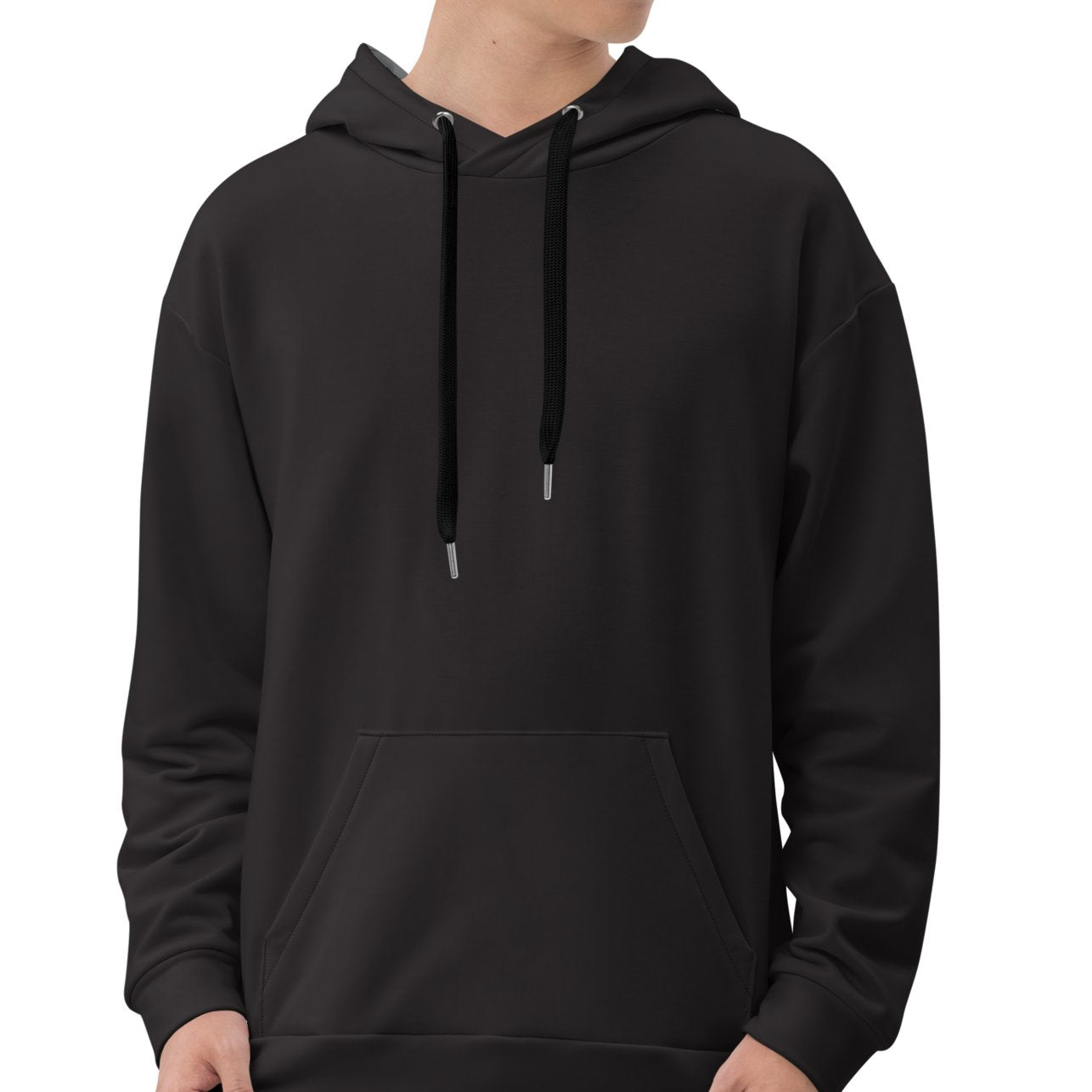 Black Hoodie - Dark Grey Inside Hood on The Good Shop Online Store