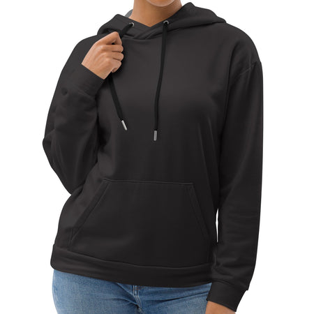 Black Hoodie - Dark Grey Inside Hood womens medium on The Good Shop Online Store