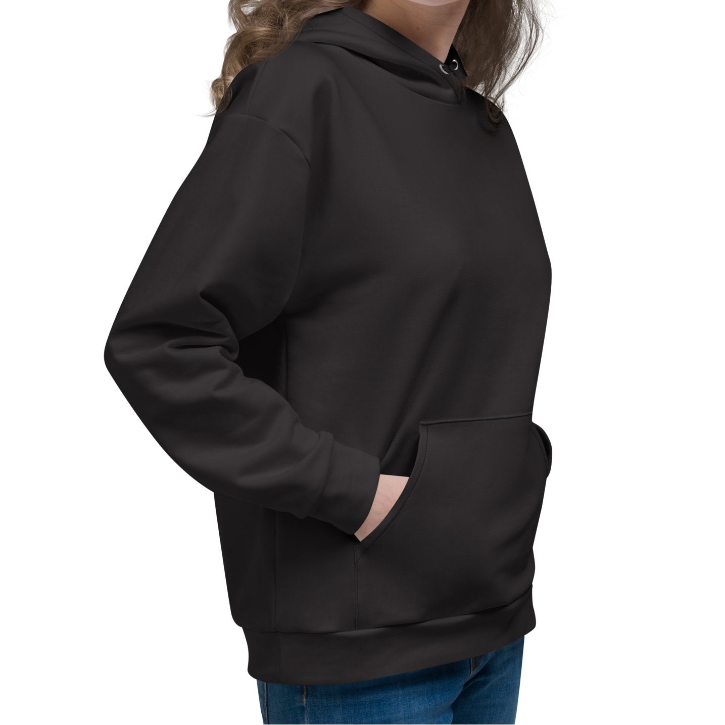 Black Hoodie - Dark Grey Inside Hood womens medium on The Good Shop Online Store