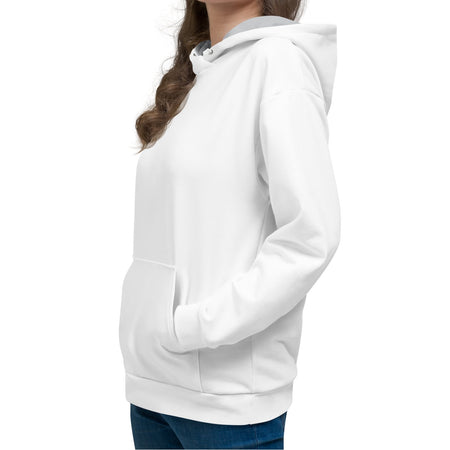 Pure Bright White Hoodie - Grey Inside the Hoodie Womens Large on The Good Shop Online Store