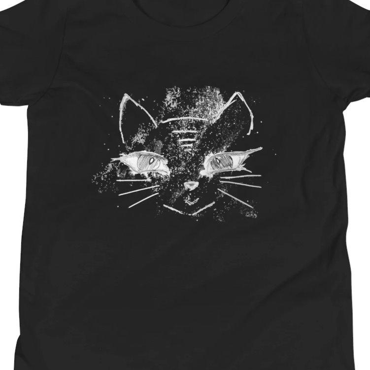 Cat T-shirt - Annie Puaso - Black - Youth Sizes on The Good Shop Online Store