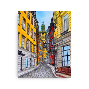 Gamla Stan Old Town Canvas Print - Stefan Wentzel - Art By Wentzel - Stockholm - on The Good Shop Online Store
