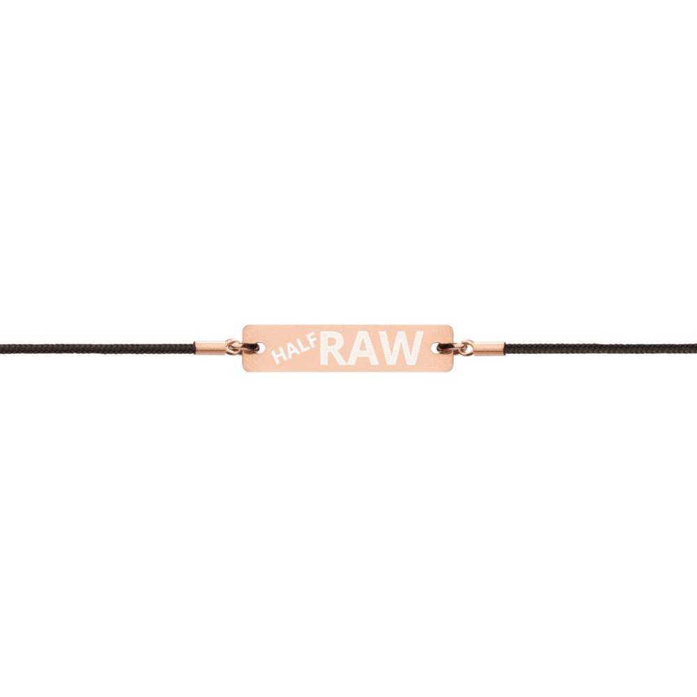 Half Raw Bracelet in 18K Gold Coated Silver with Vegan Leather String on The Good Shop Online Store