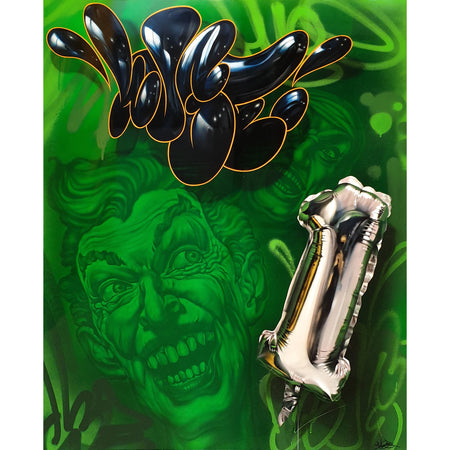 Joker One Silver Foil Baloon - Huge - Original Painting on The Good Shop Online Store