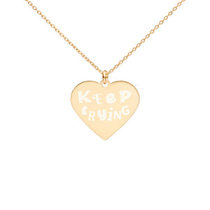 Keep Trying Heart Necklace 24K Gold Coated Silver on The Good Shop Online Store