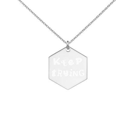 Keep Trying Necklace Silver with White Rhodium Coating on The Good Shop Online Store