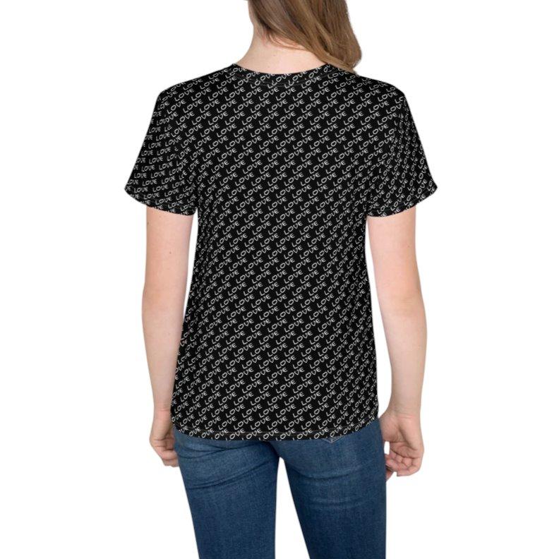 Love Pattern Kids T-Shirt - Black - Youth Sizes on The Good Shop Online Store