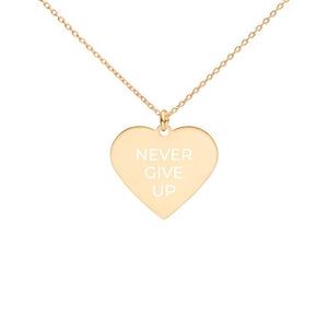 Never Give Up Heart Necklace 24K Gold Coated Silver on The Good Shop Online Store