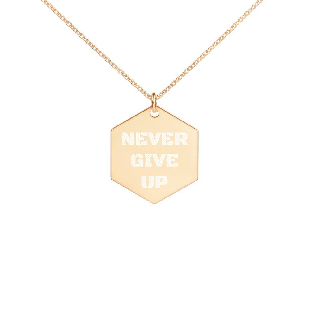 Never Give Up Necklace in 24K Gold Coated Silver on The Good Shop Online Store
