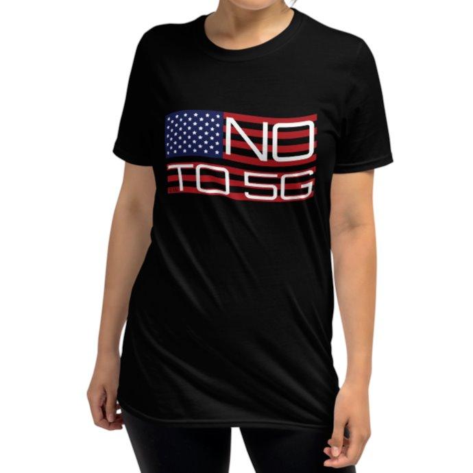 No To 5G T-Shirt - Stars and Stripes Flag on The Good Shop Online Store