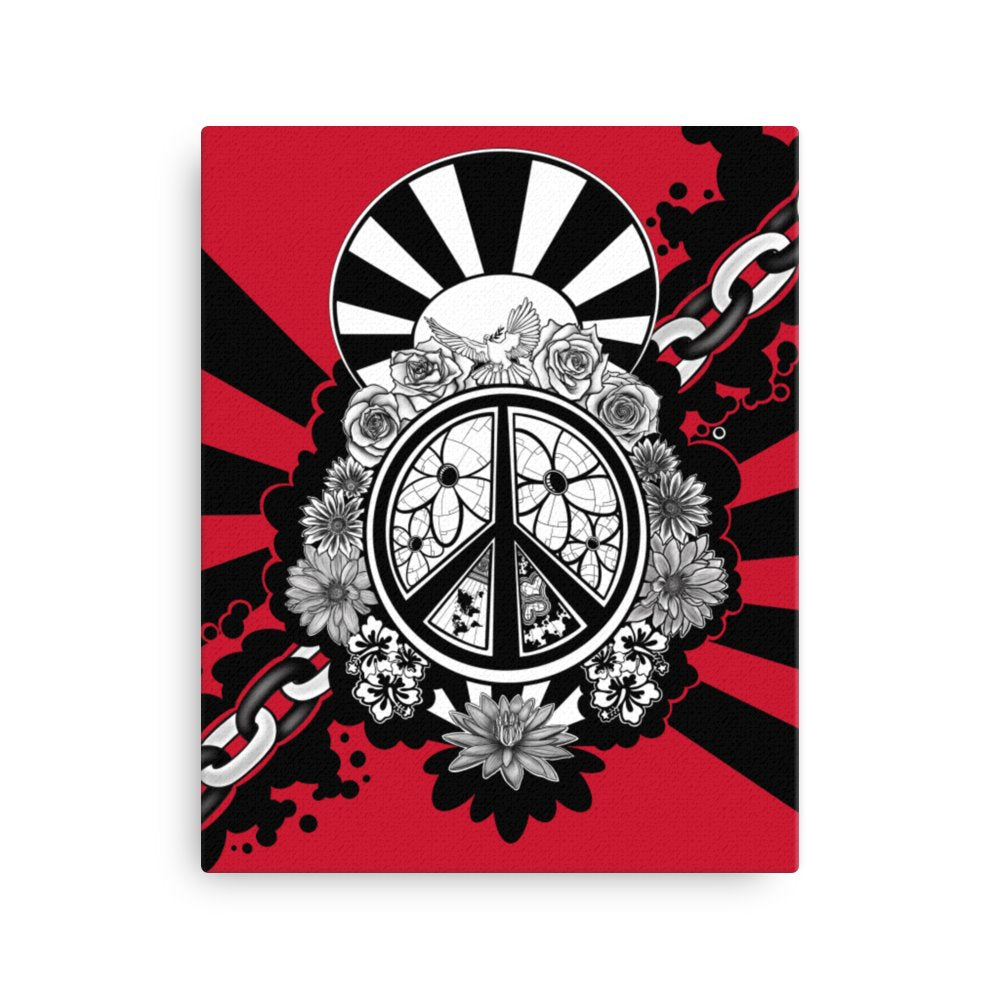 Peace Dove & Flowers Canvas Print - Red - Stefan Wentzel - Art By Wentzel on The Good Shop Online Store