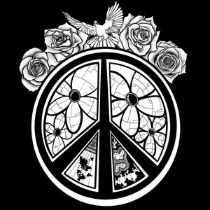 Peace Dove & Flowers T-Shirt Stefan Wentzel - Art By Wentzel on The Good Shop Online Store