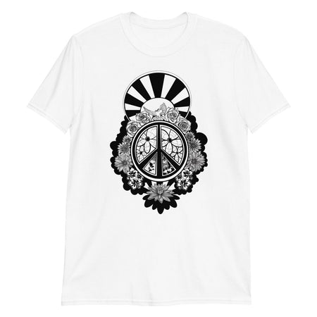 Peace Dove & Flowers T-Shirt - Stefan Wentzel - Art By Wentzel on The Good Shop Online Store