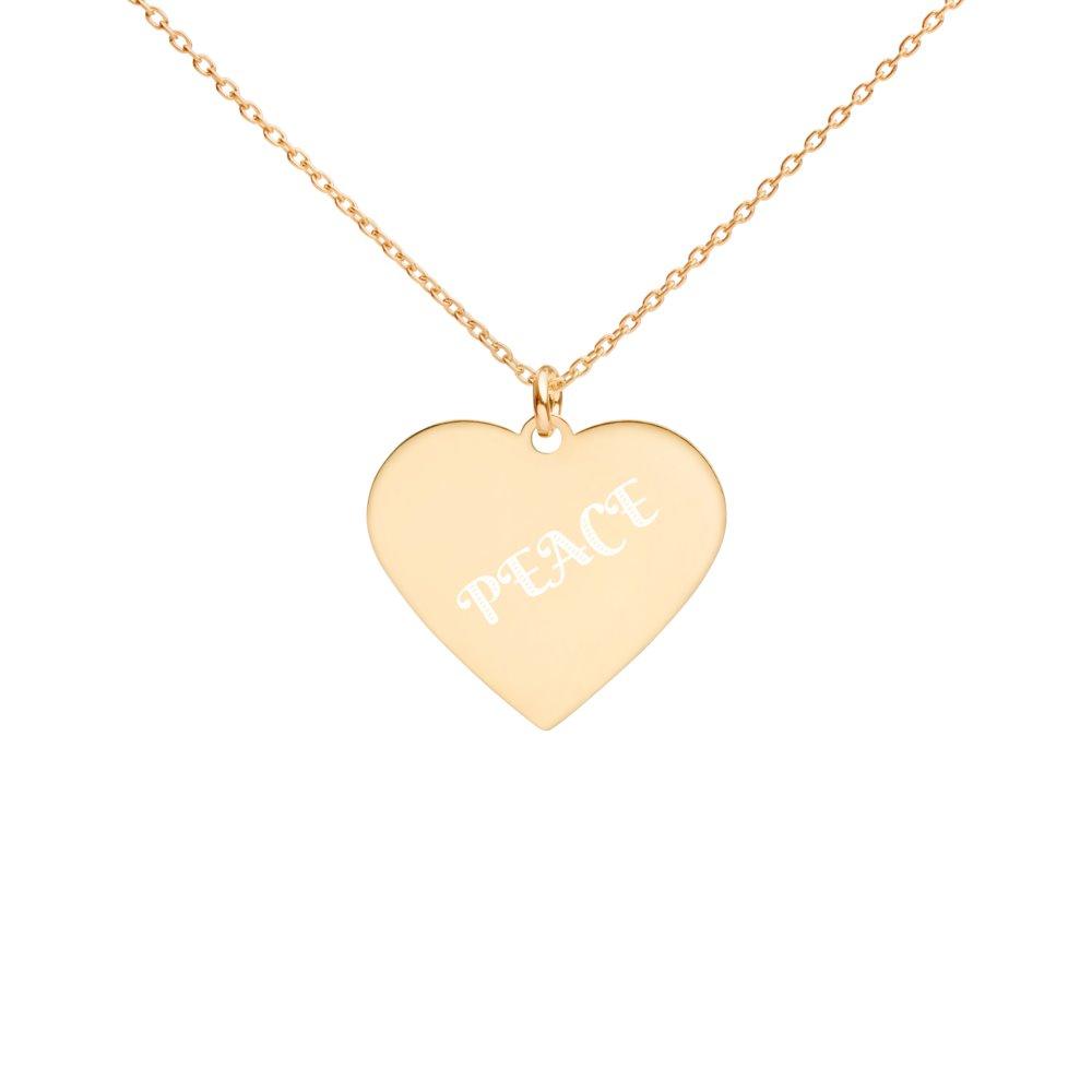 Peace Necklace Engraved 24K Gold Coated Silver on The Good Shop Online Store