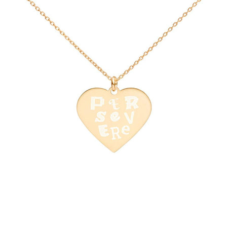 Persevere Necklace 24K Gold Coated Silver Heart on The Good Shop Online Store