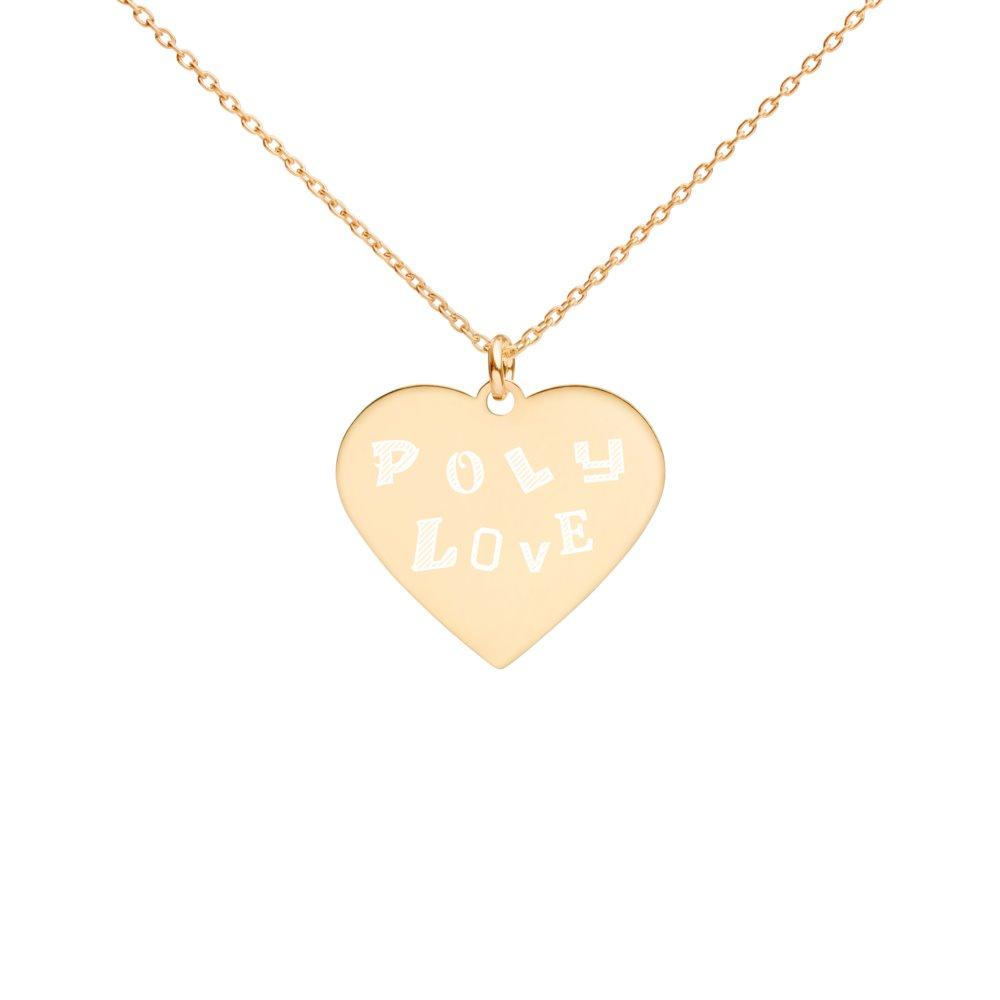 Poly Love Heart Necklace 24K Gold Coated Silver on The Good Shop Online Store