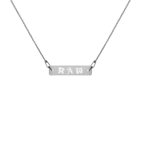 Raw Necklace Silver Bar with Black Rhodium Coating on The Good Shop Online Store