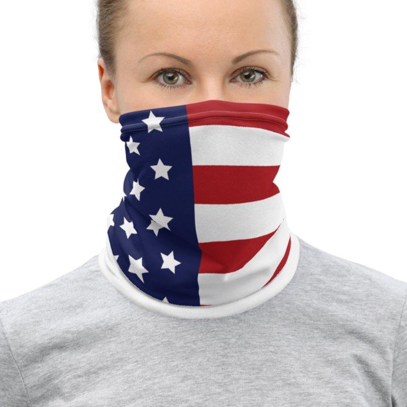 Stars and Stripes Neck Gaiter USA Flag Womens Medium on The Good Shop Online Store
