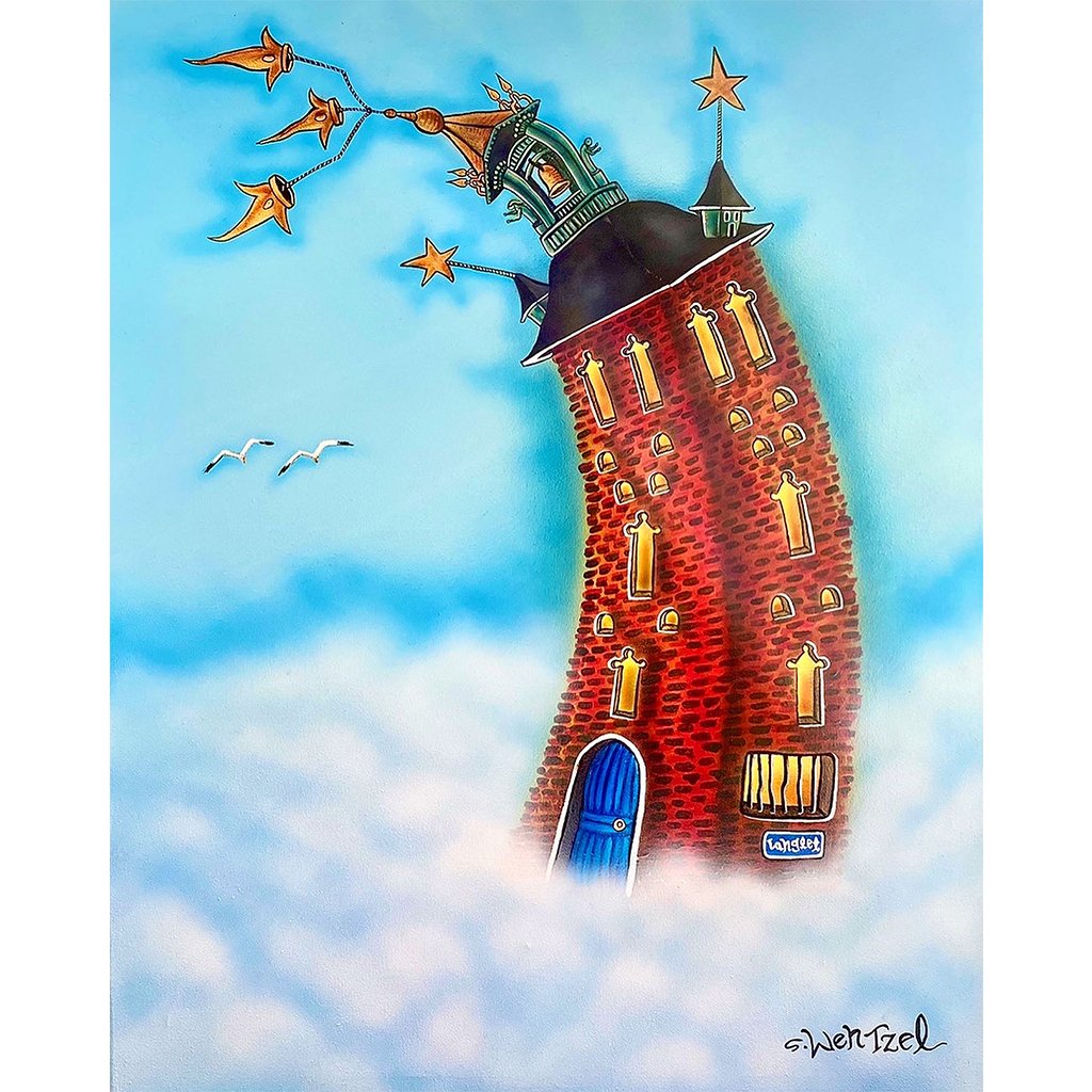 Sthlm Over the Clouds - Original Painting by Stefan Wentzel on The Good Shop Online Store