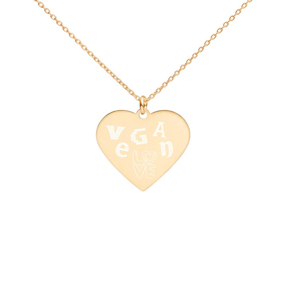 Vegan Love Heart Necklace 24K Gold Coated Silver on The Good Shop Online Store