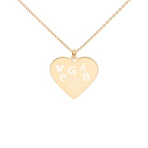 Vegan Love Heart Necklace 24K Gold Coated Silver on The Good Shop Online Store